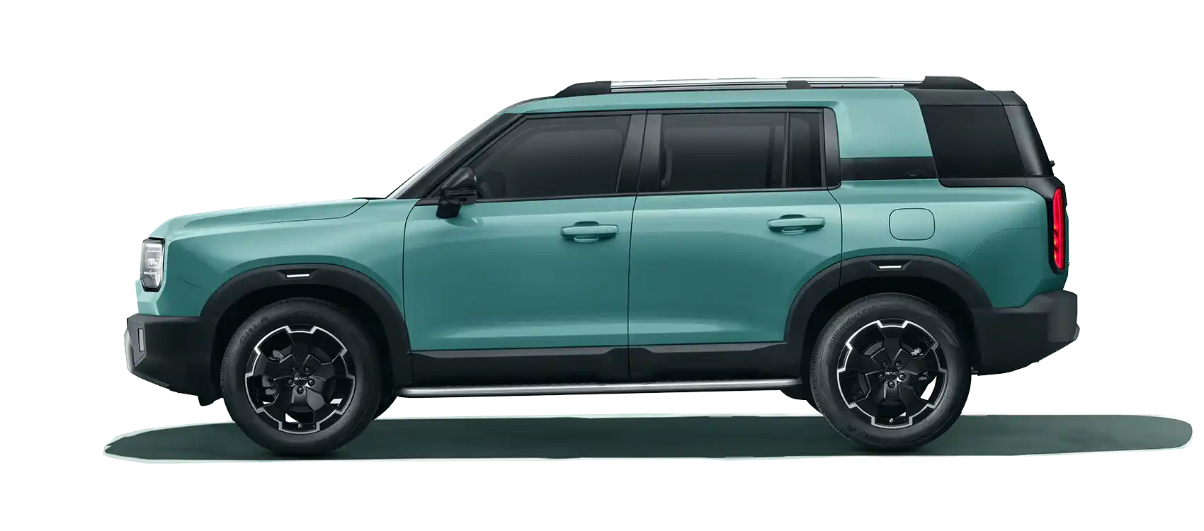 BAIC B30 SUV Premium Adventure Hybrid AWD side view in sky blue