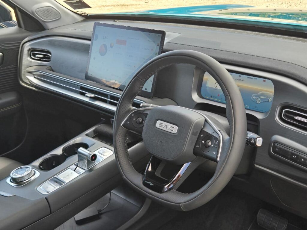 Interior view of the dash with large centre touchscreen of the BAIC B30 SUV