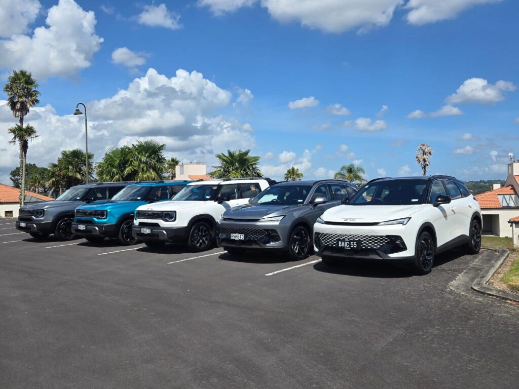 Range of BAIC B30 and X55 SUVs on display at the NZ brand launch